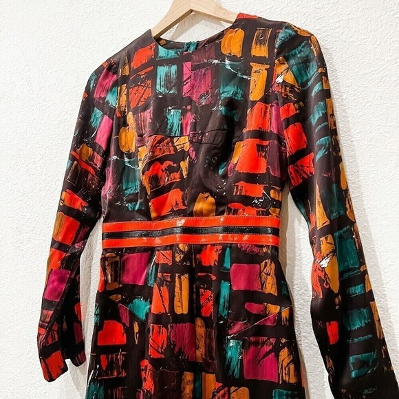 Milly of New York 100% Silk Retro Art Deco Dress size 2 - Picture 2 of 7